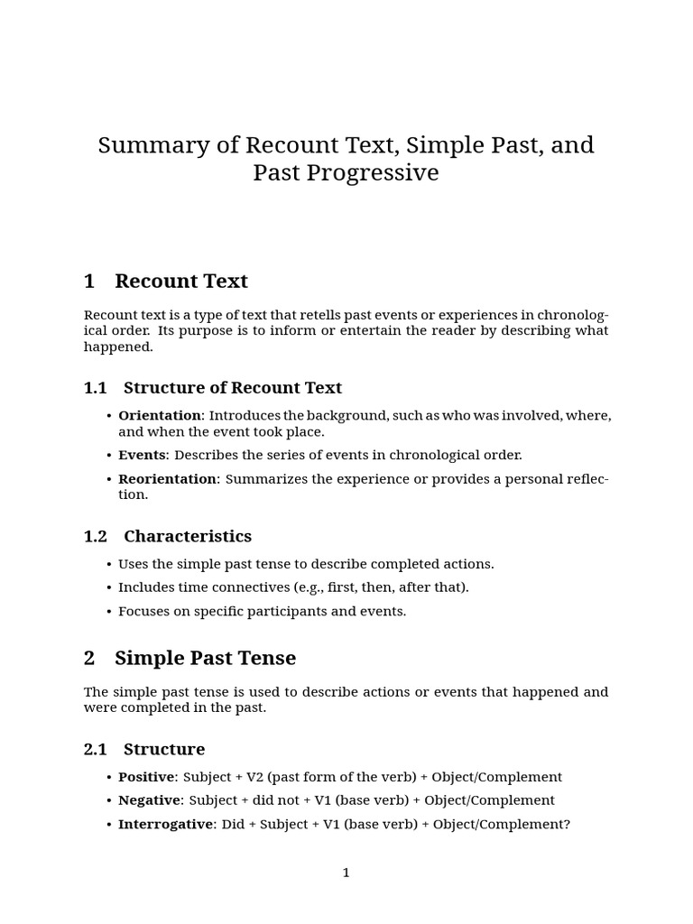 Understanding Recount Text Structure | PDF