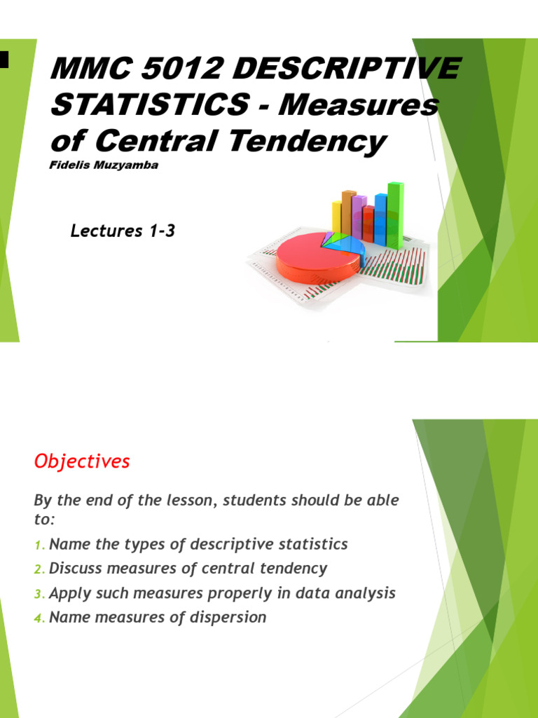 Descriptive Statistics: Central Tendency Measures | PDF | Mean | Mode ...