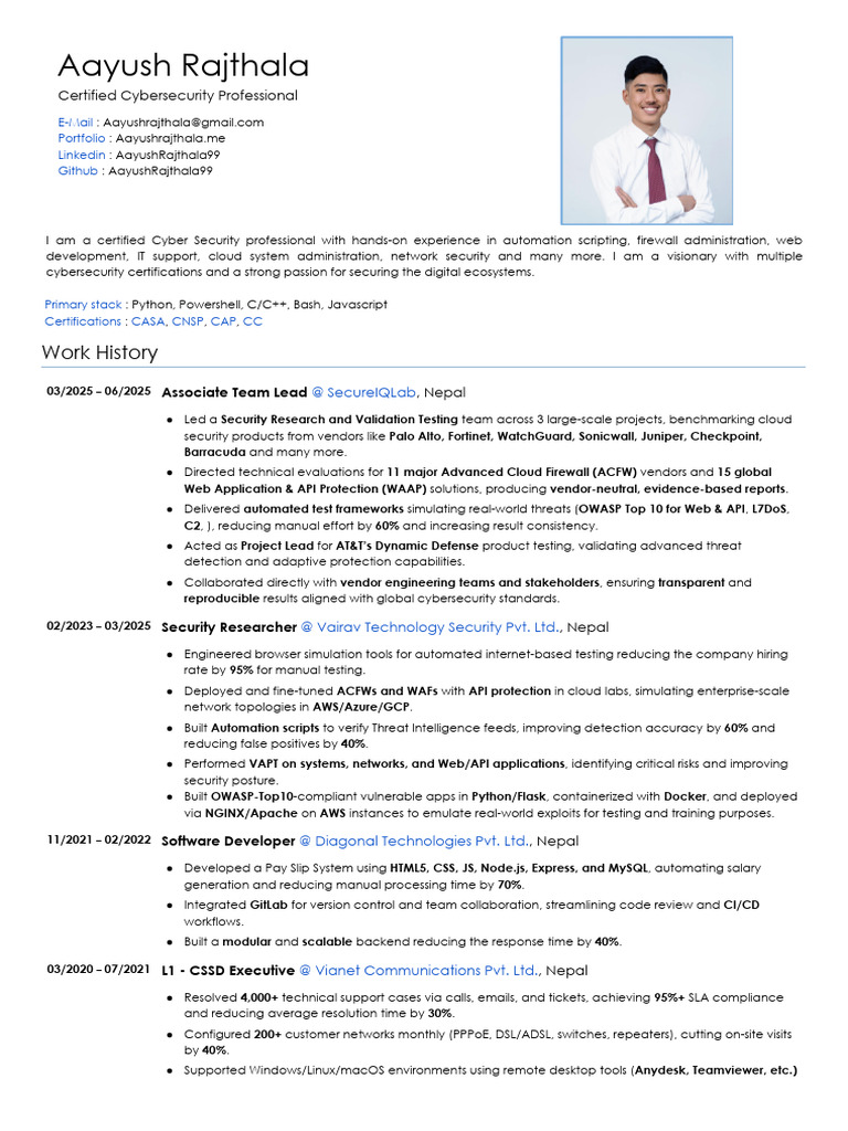 Certified Cybersecurity Professional Profile | PDF | Computer Security ...