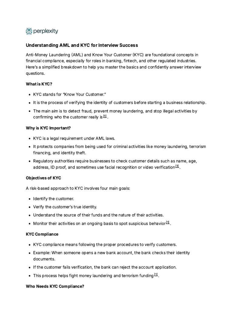 Master KYC and AML for Interviews | PDF | Regulatory Compliance | Business