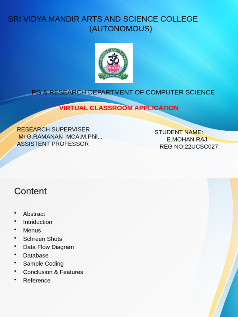 Virtual Classroom Application Overview | PDF | Educational Technology ...