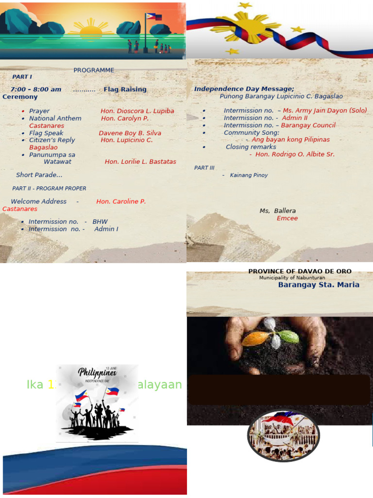 127th Araw ng Kalayaan Program Schedule | PDF