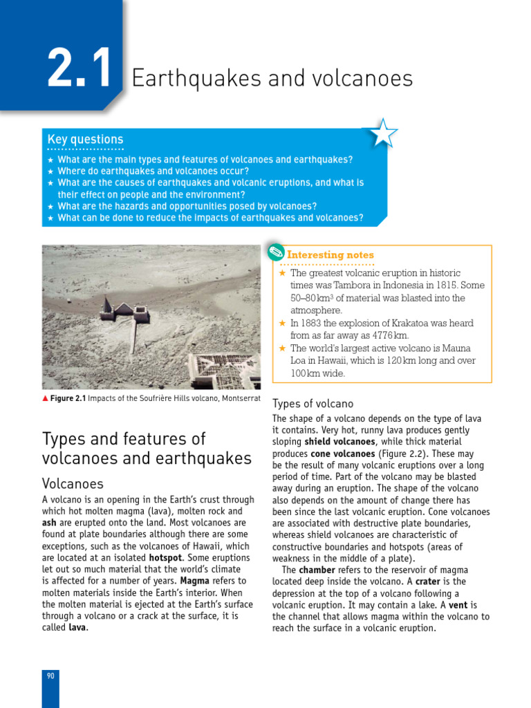 Volcanoes and Earthquakes Overview | PDF | Plate Tectonics | Volcano