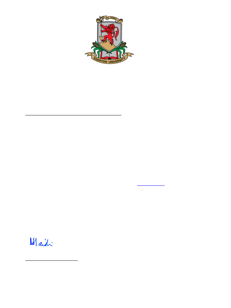 Egerton University Admission Letter | PDF | Banks | Payments