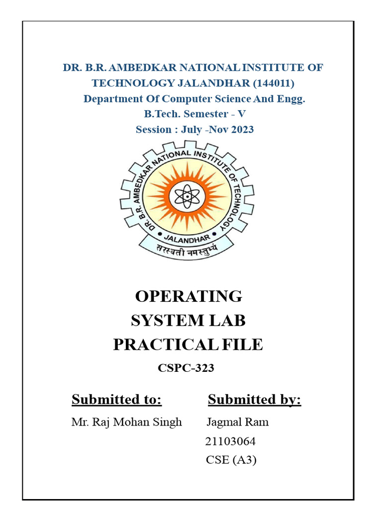 Operating System Lab Practical File | PDF