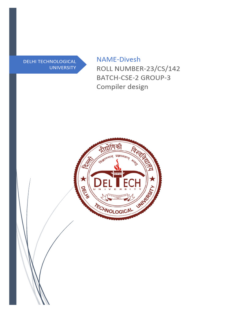 Compiler Design Project by Divesh | PDF