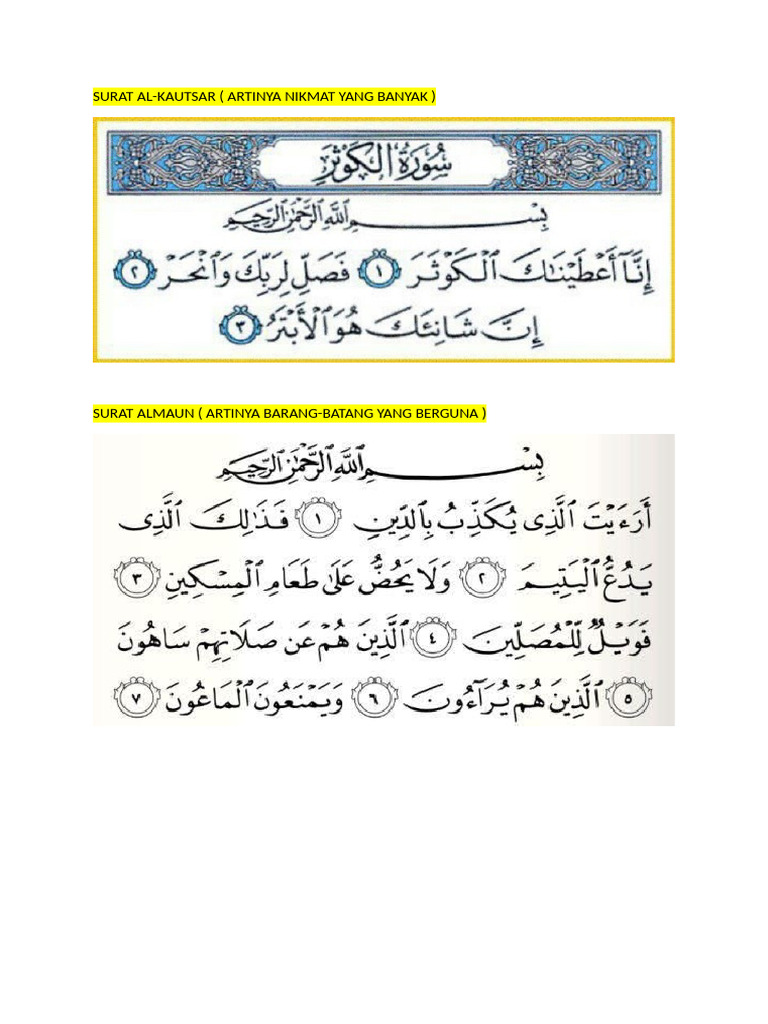 Arti Surat-Surat Pendek dalam Al-Qur'an | PDF