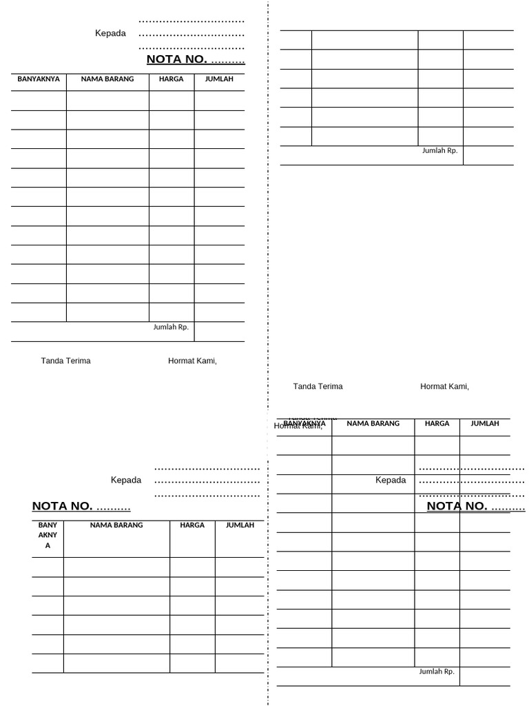 Nota Pembelian dan Tanda Terima | PDF
