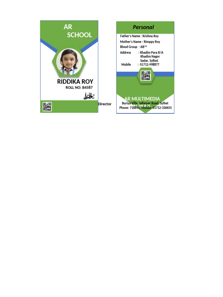 Student ID Example for Riddika Roy | PDF
