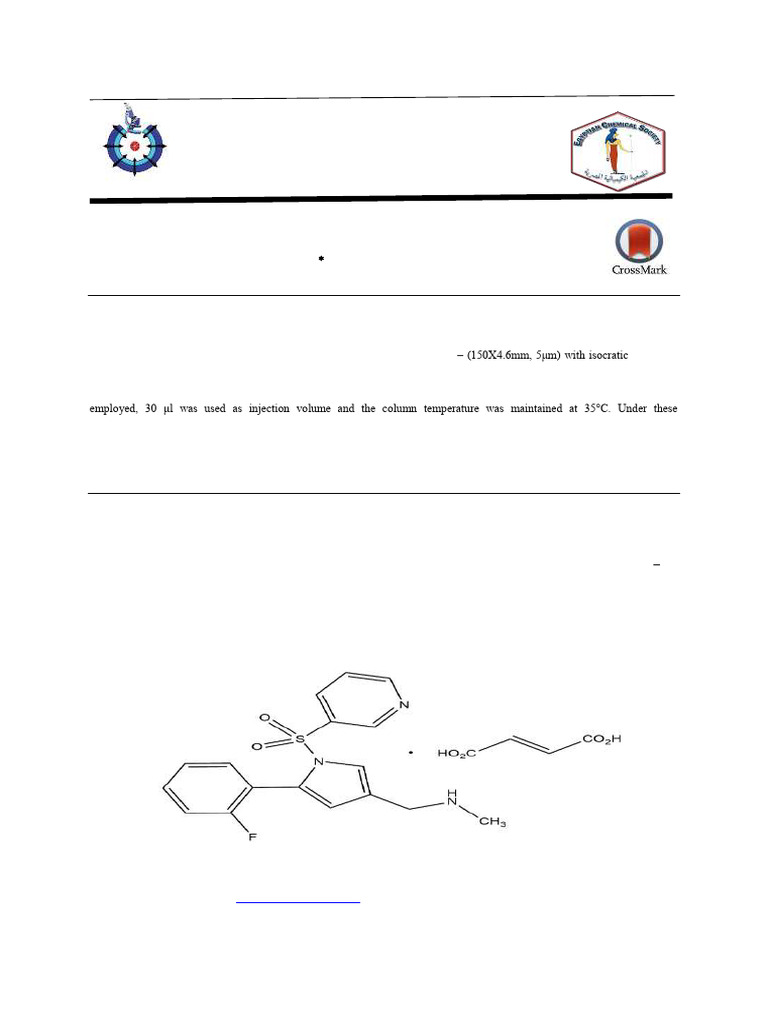 Vonoprazan HPLC Method Validation | PDF | High Performance Liquid ...