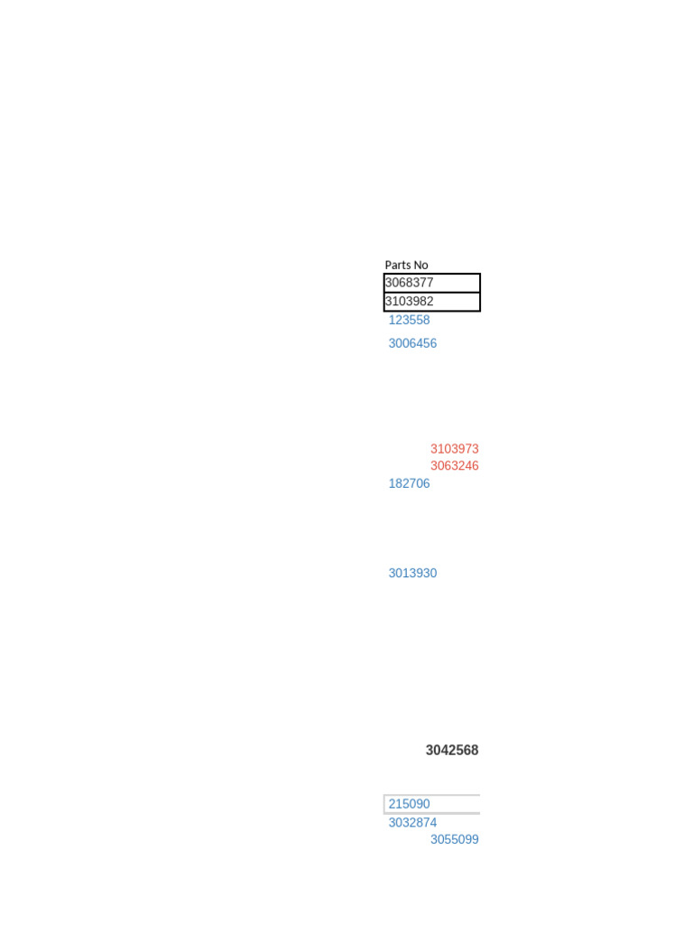 Engine Parts List and Specifications | PDF