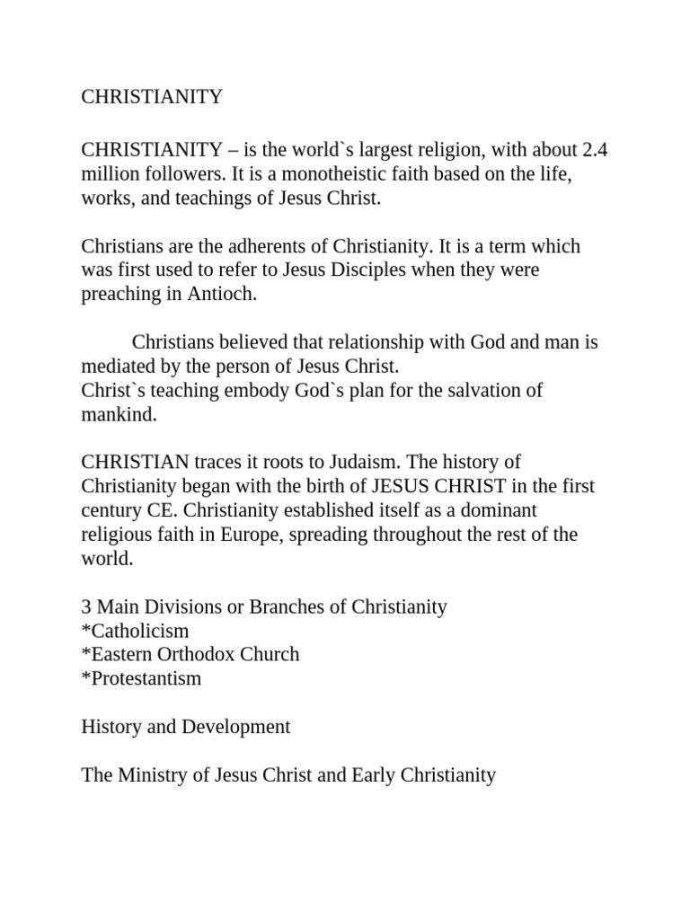Overview of Christianity's History | PDF | Early Christianity | Jesus