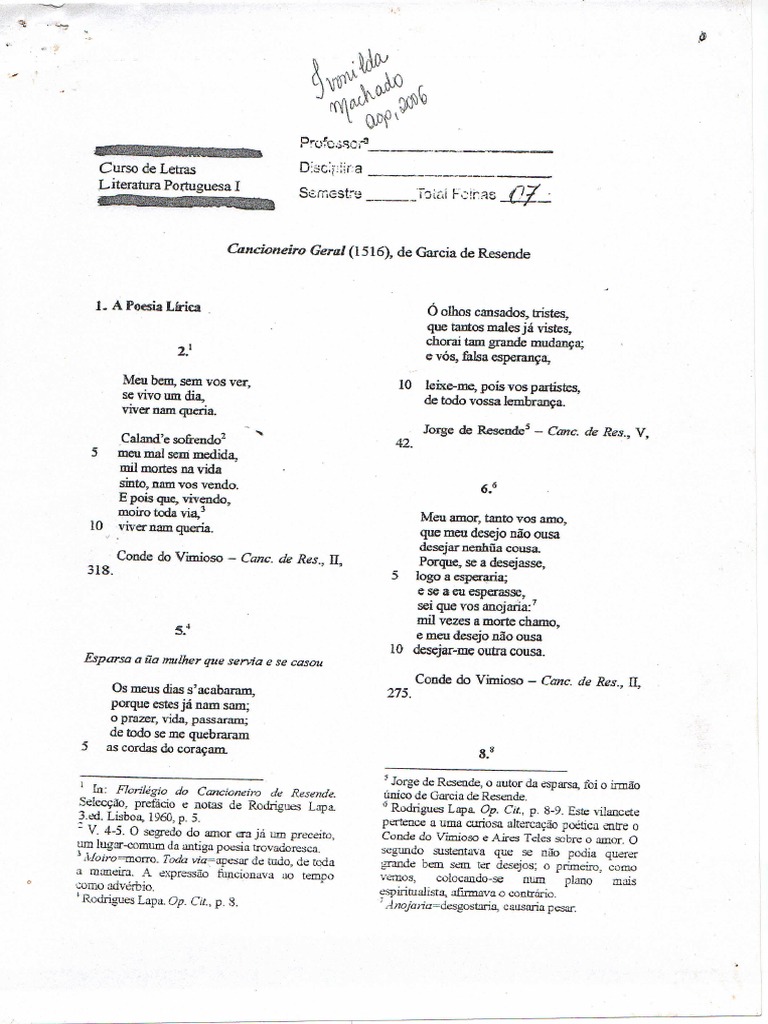 Cancioneiro Geral Garcia De Resende Pdf