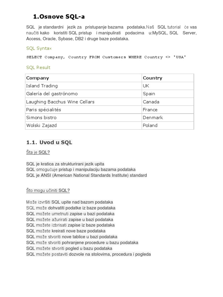 SQL Tutorial
