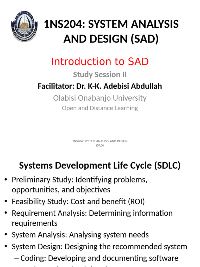 System Analysis and Design Overview | PDF | Software Development ...