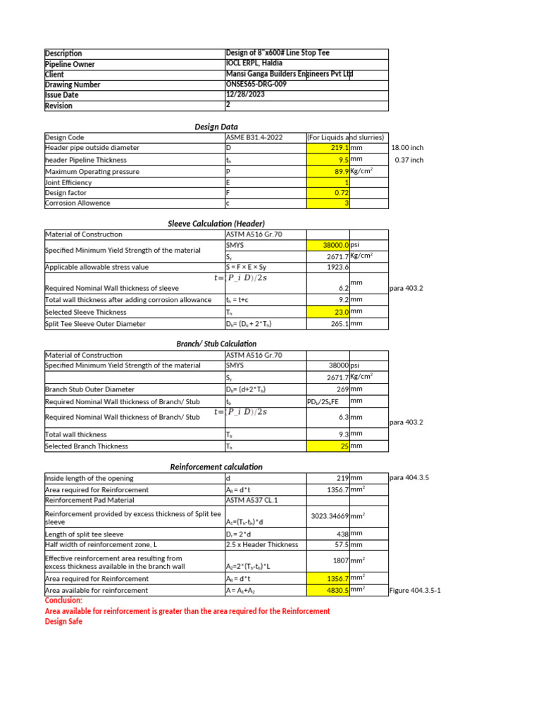Design Specifications for Line Stop Tees | PDF | Pipe (Fluid Conveyance ...