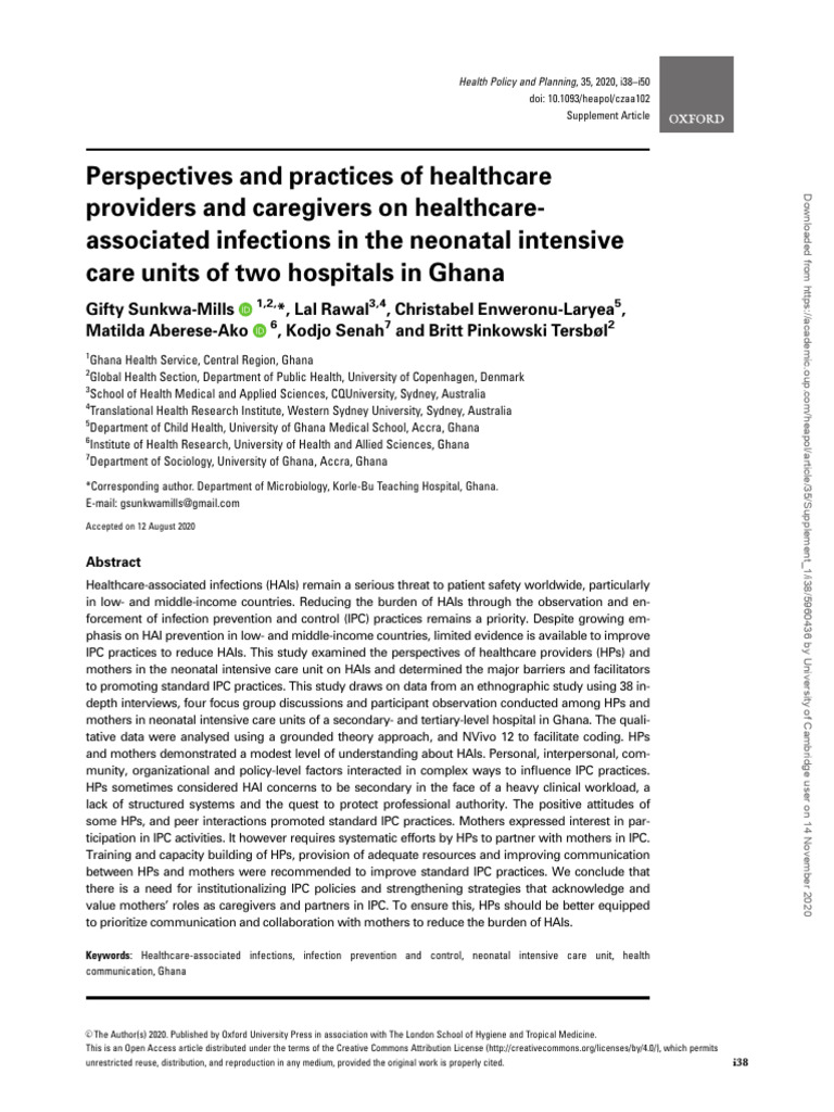 Oup Accepted Manuscript 2020 | PDF | Neonatal Intensive Care Unit ...