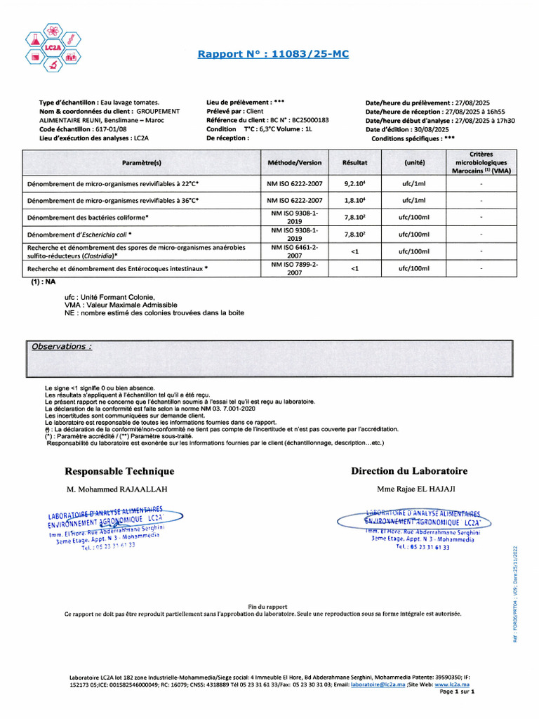 Rapport Gar, 617-01) 08, N°11083-25-Mc | PDF