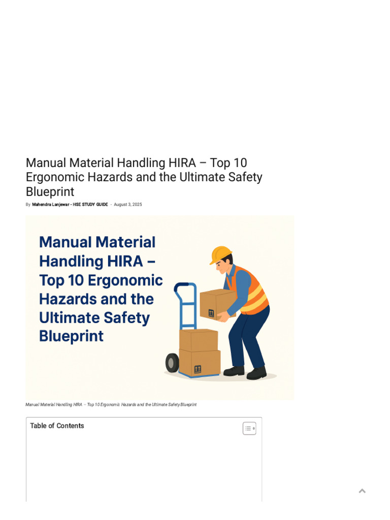 Top 10 Manual Handling Hazards Guide | PDF | Labor Relations | Safety