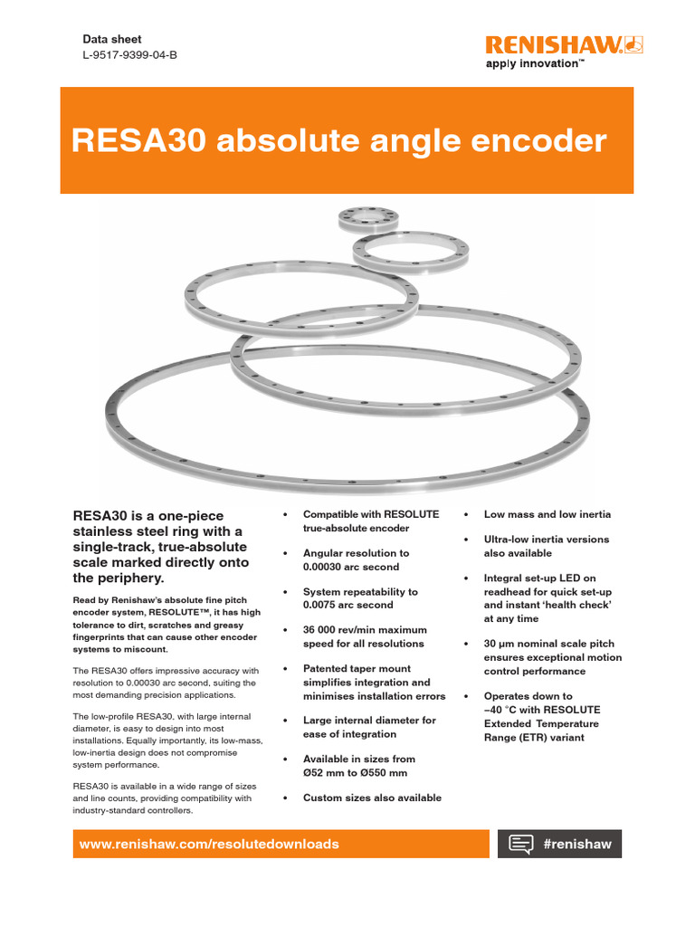 RESA30 Absolute Angle Encoder Overview | PDF | Trademark | Engineering ...
