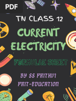 Current Electricity Formula Sheet Class12 NEET | PDF