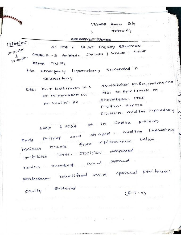 Vignesh Kumar Ot Notes | PDF
