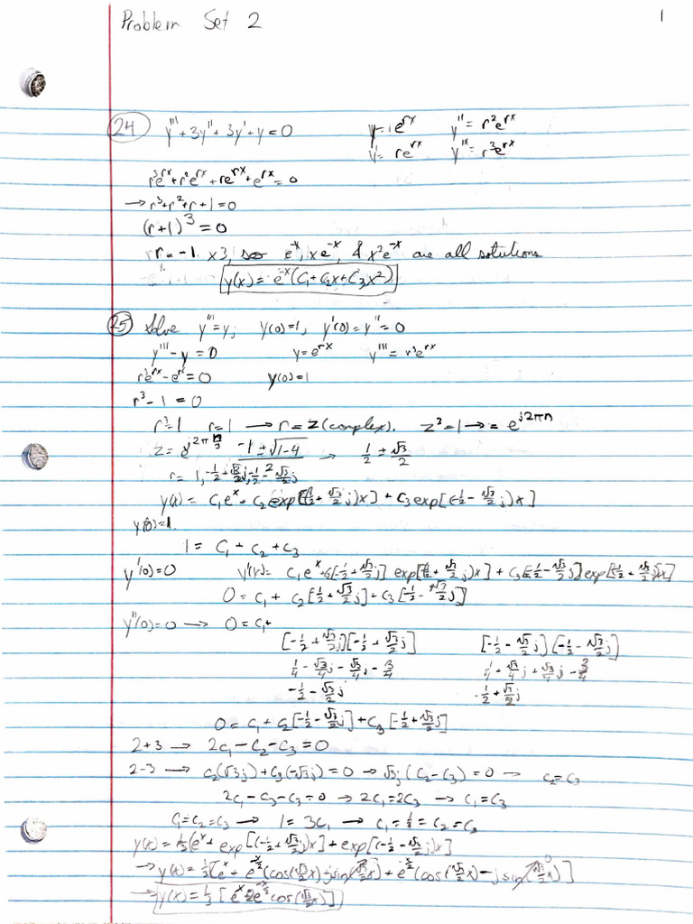 Differential Equations Problem Set 2 | PDF