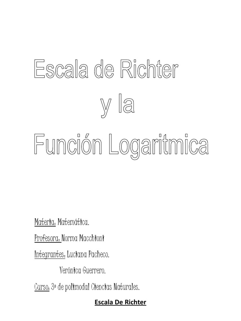 Escala de Richter y su función logarítmica | PDF | Logaritmo | Sismología