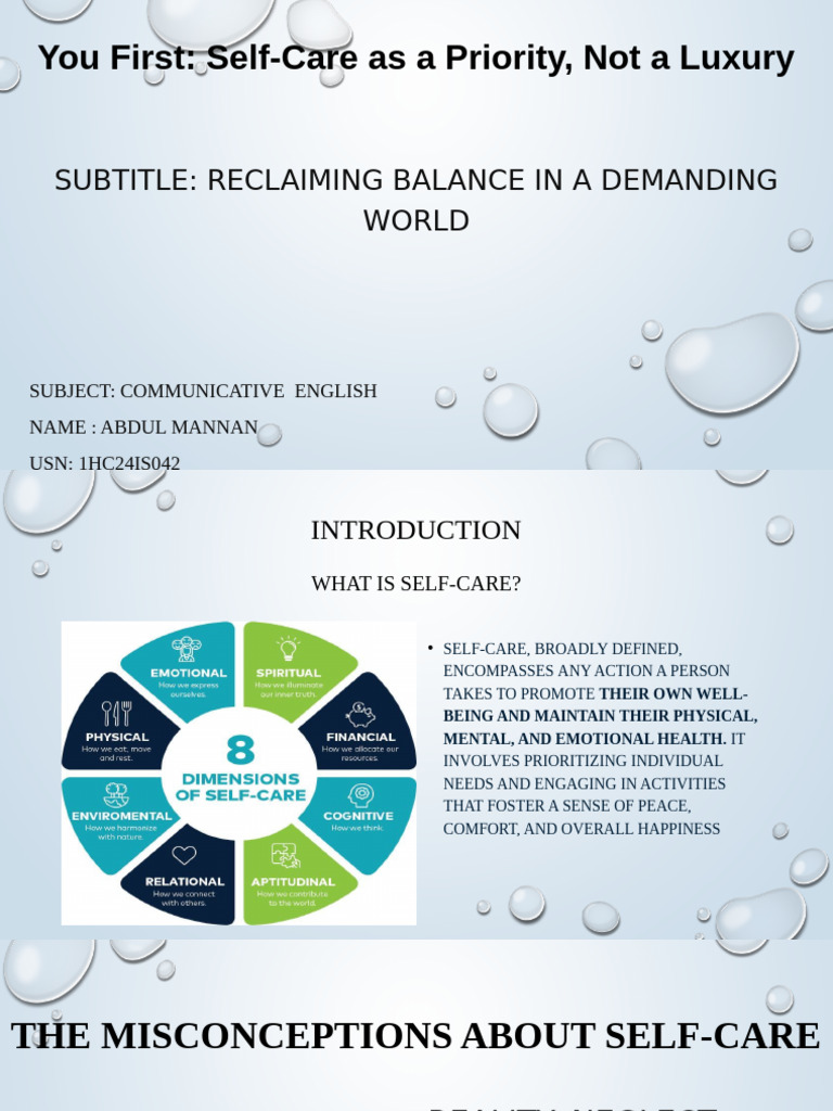 YOU FIRST PPT For Self Reflection | PDF | Mental Health | Occupational ...