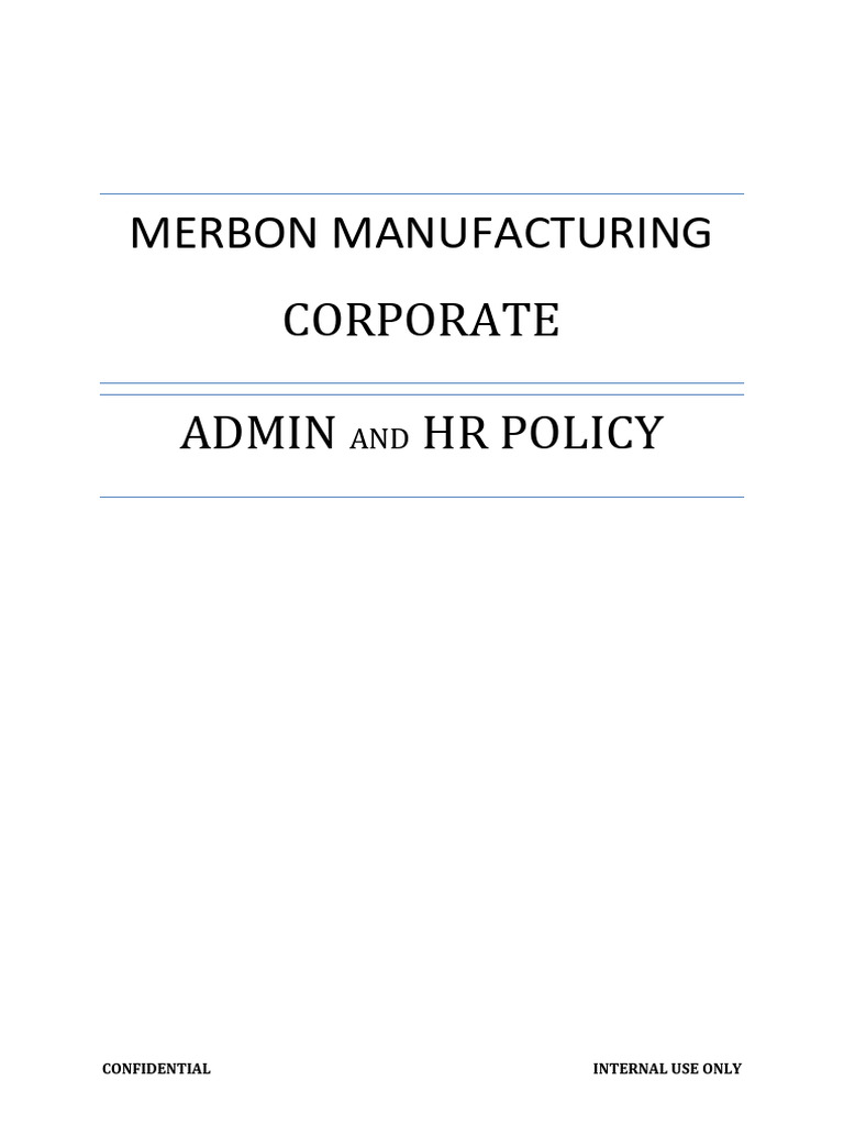 MERBON Manufacturing HR Policies Guide | PDF | Human Resources | Sexual ...