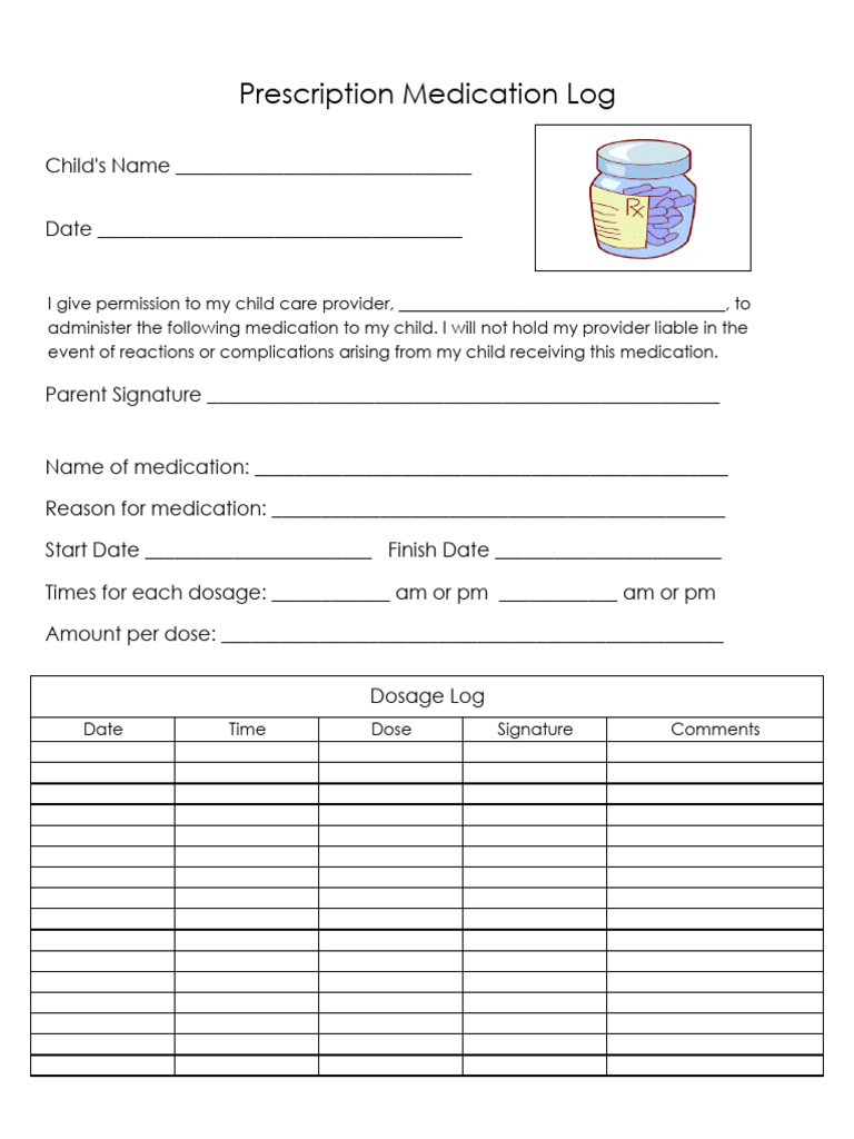 Medication Administration Log Template | PDF