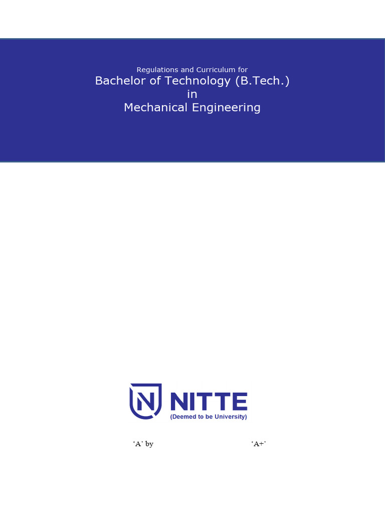 B.Tech Mechanical Engineering Regulations 2023 | PDF | Academic Degree ...