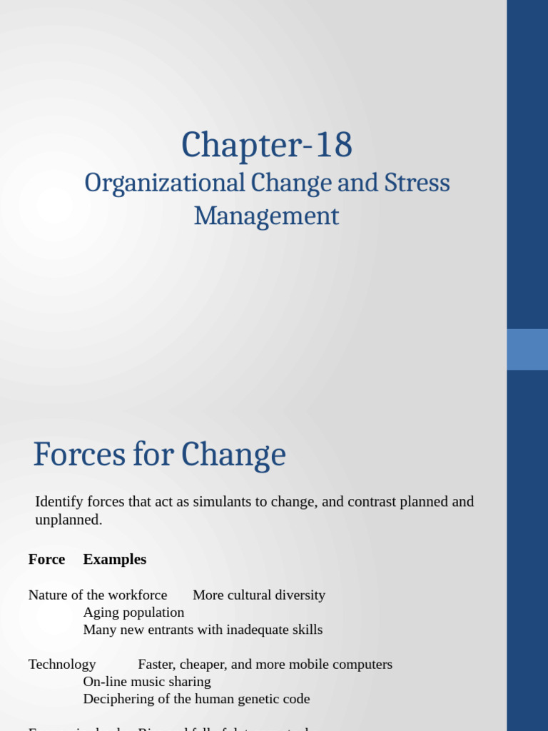 Organizational Change and Stress Management | PDF | Occupational Stress ...