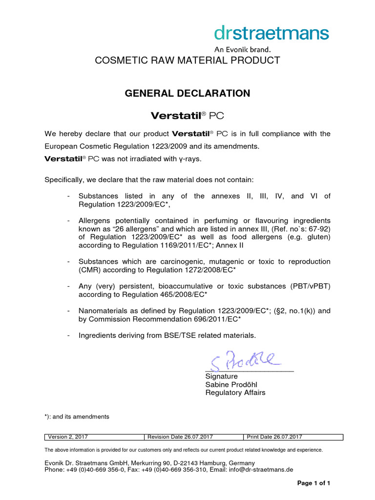 Vs PC General Declaration 2017 07 | PDF