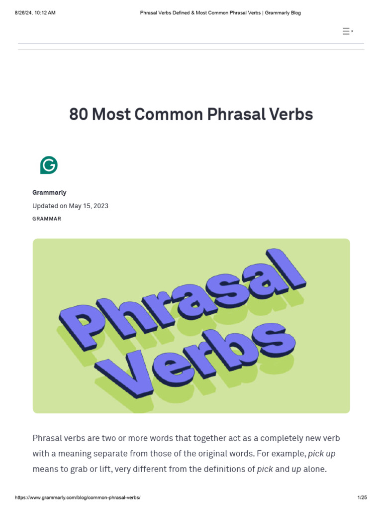 Understanding Common Phrasal Verbs | PDF | Verb | English Language