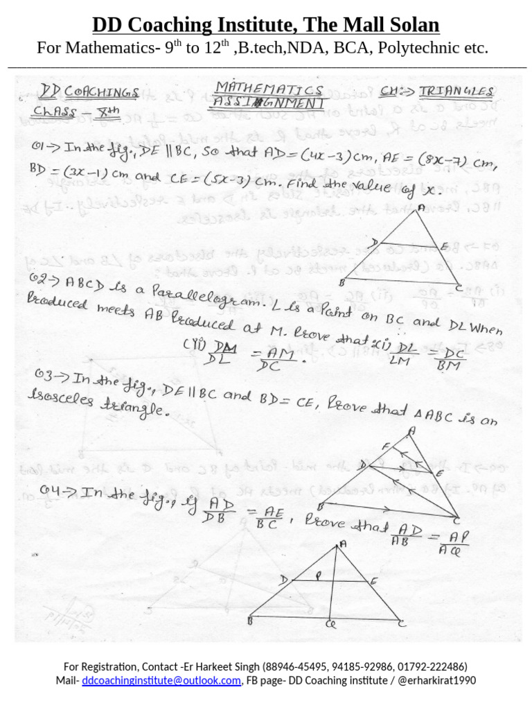 DD Coaching Institute for Mathematics in Solan | PDF