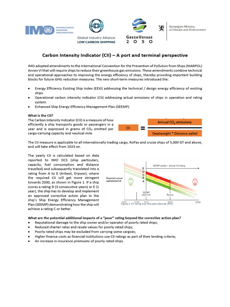 Carbon Intensity Indicator A Port and Terminal Perspective | PDF ...