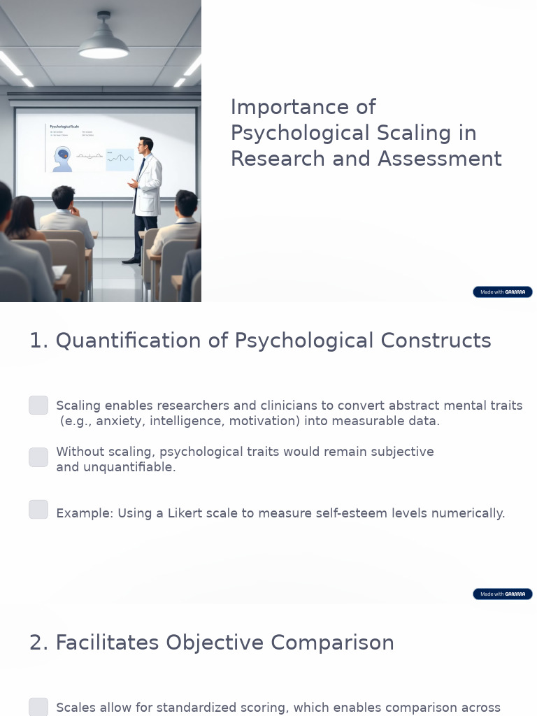 Importance of Psychological Scaling | PDF | Psychology | Psychological ...