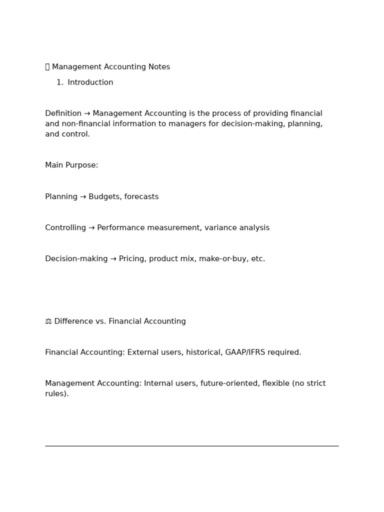 Management Accounting Overview | PDF | Net Present Value | Management ...