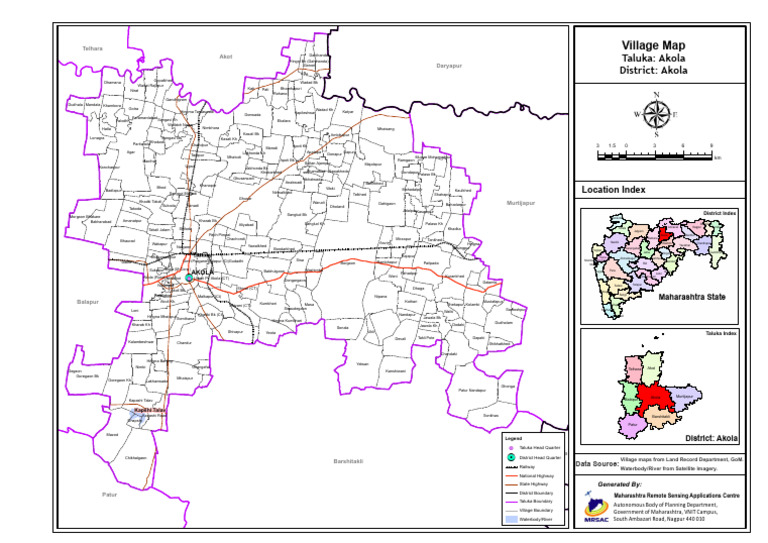 Akola District Taluka and Village Map | PDF