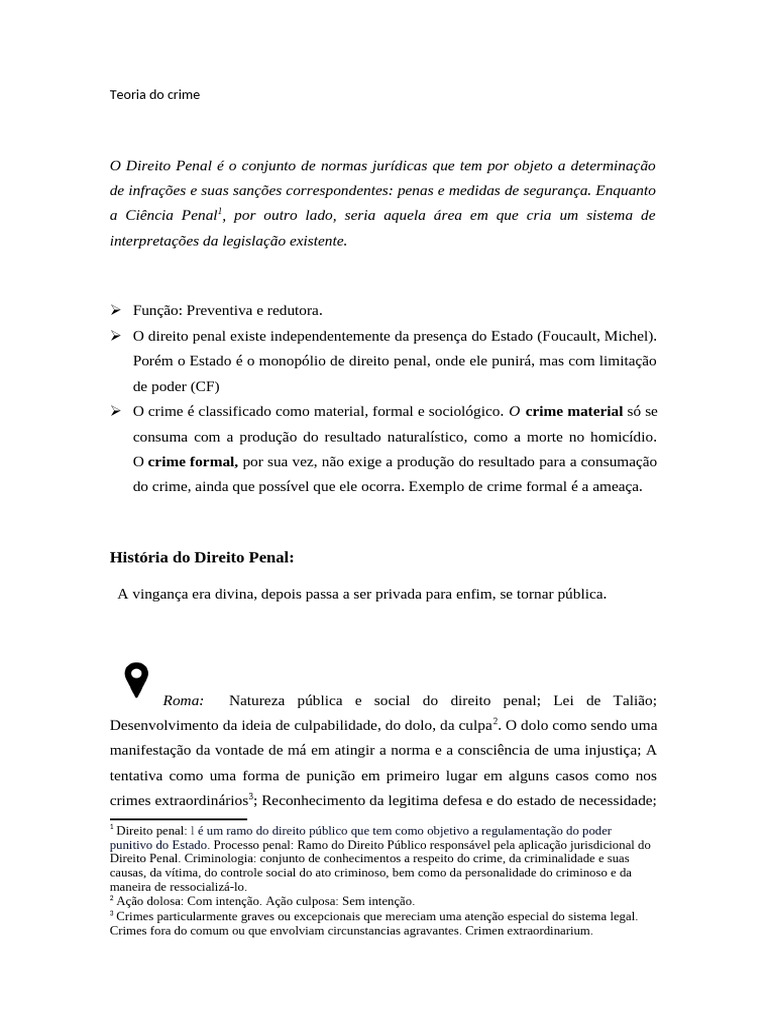 Teoria do Crime e Direito Penal | PDF | Crimes | Crime e Violência