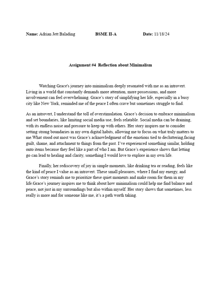 Assignment #4 (Midterm - Reflection) | PDF