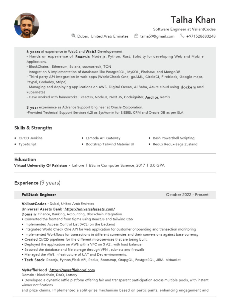 Full-Stack Developer Profile: Talha Khan | PDF | My Sql | Databases