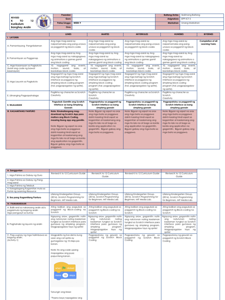 Epp Ict 5 DLL q1 w9 | PDF