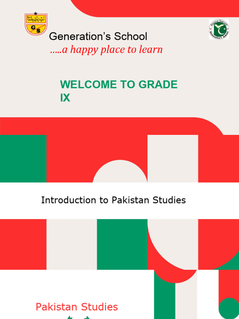 Pakistan Studies Grade IX Overview | PDF