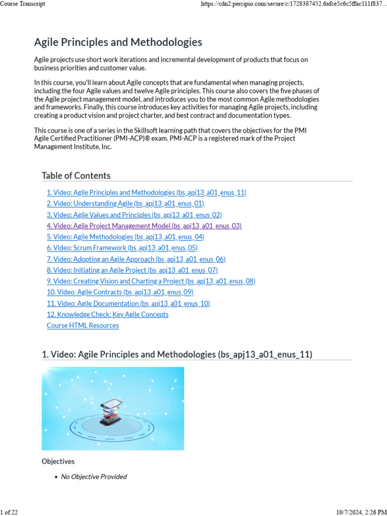Agile Principles and Methodologies Course | PDF | Agile Software ...