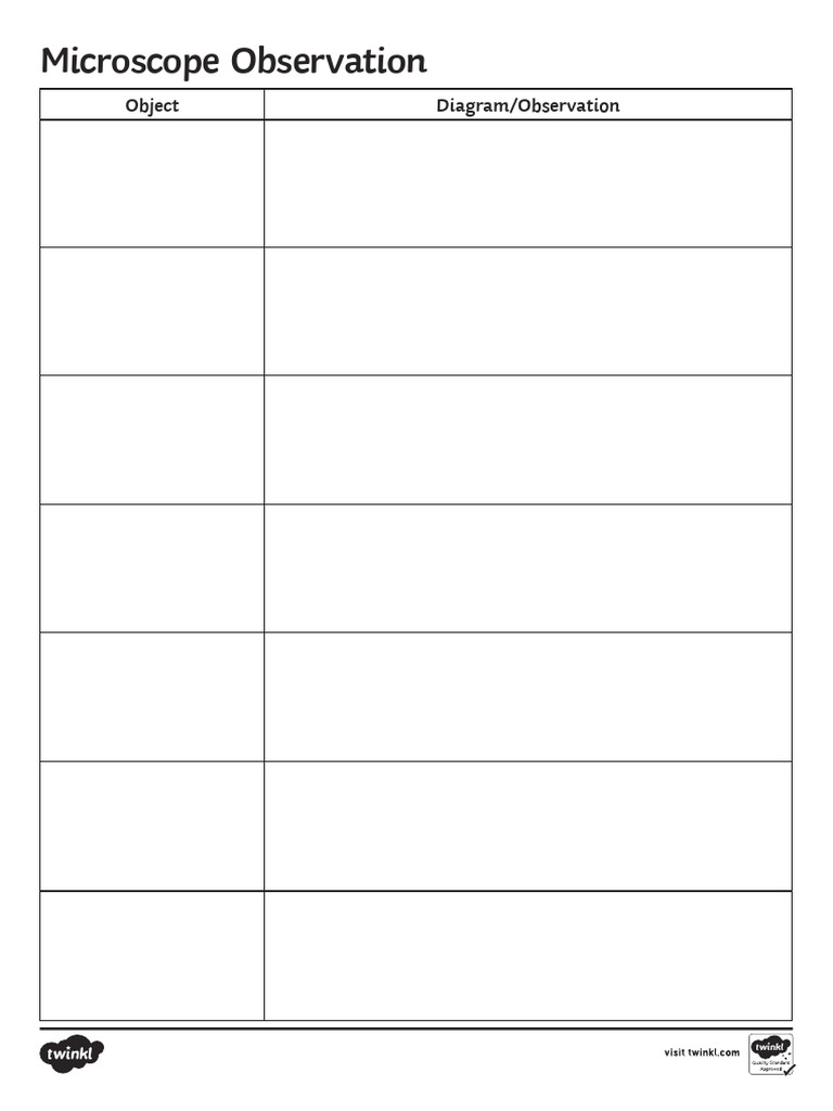 Microscope Observation Activity Sheet | PDF