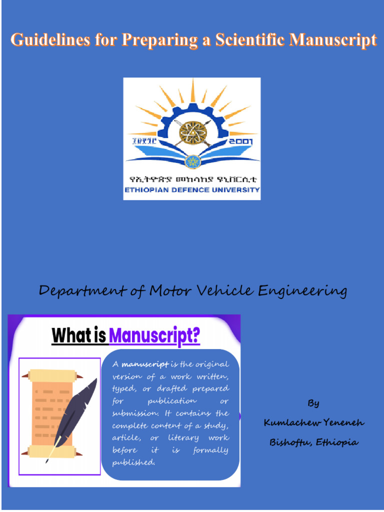 Guidelines for Writing Manuscripts | PDF | Methodology | Science