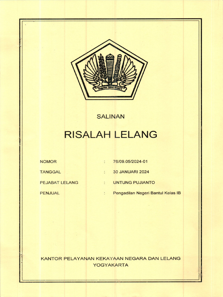 Risalah Lelang | PDF