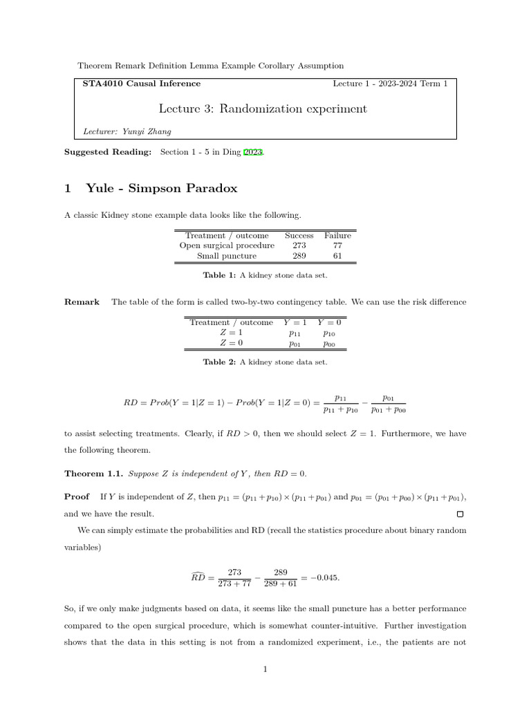 Causal Inference: Randomization and Simpson's Paradox | PDF ...